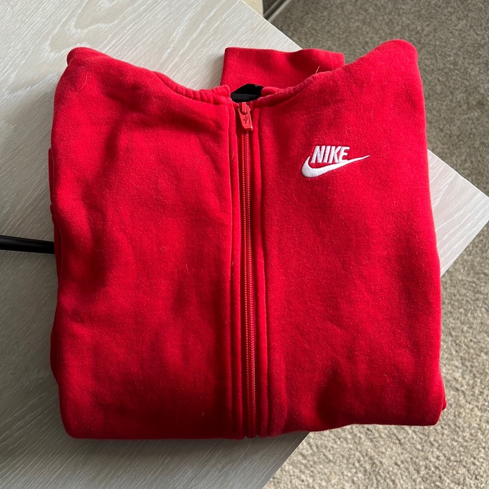 NIKE Full Zip Sweatshirt Red